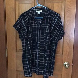 Motherhood maternity black and white blouse SZ M